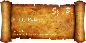 Szijj Patrik névjegykártya