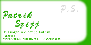 patrik szijj business card